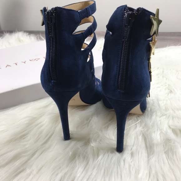 Katy Perry "THE SUEDE STELLA" Navy Gold Heel - Picture 5 of 8